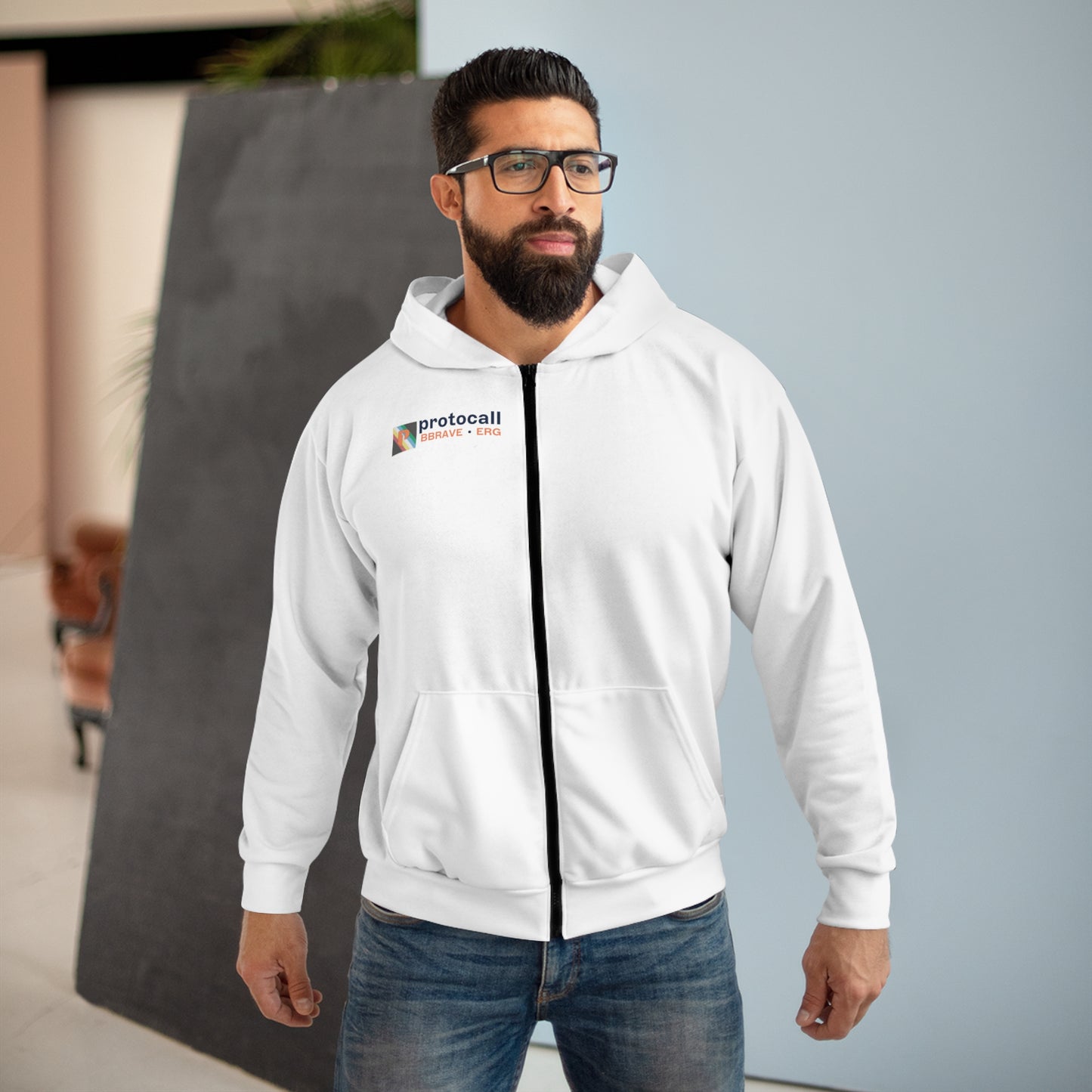 Fleece Zip Hoodie - BBRAVE Logo